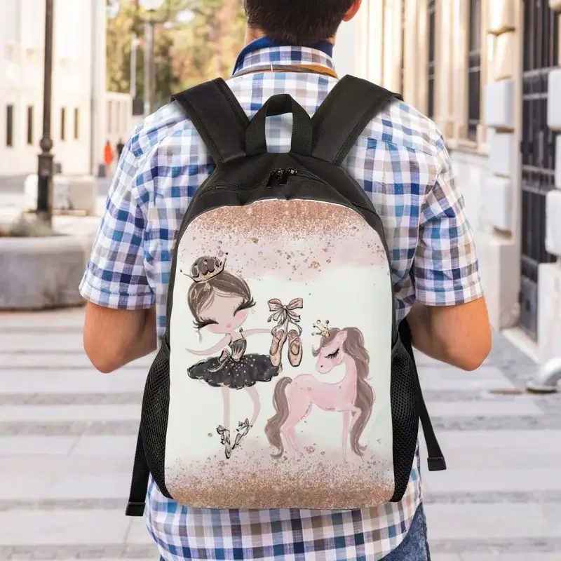 Mochila de viaje de Arte de Ballet para hombres y mujeres, bolsa de libros para computadora escolar, bailarina, bolsas de día para estudiantes universitarios