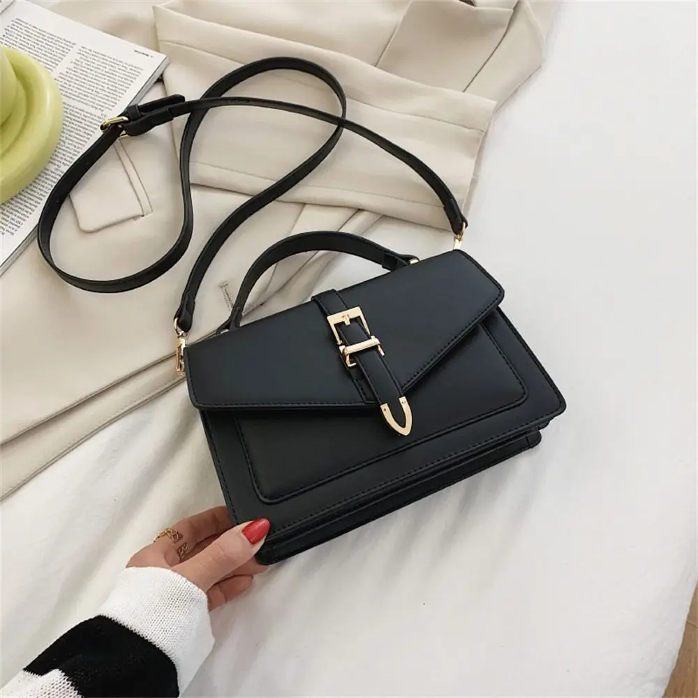 PU Leather Messenger Shoulder Bag Stylish Solid Color Crossbody Bag Sling Bag Women Ladies