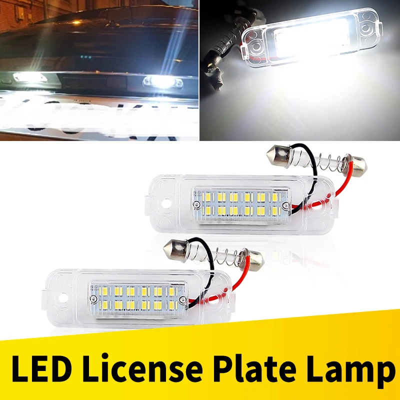 2X LED Number License Plate Light For Mercedes GL-Class(X164) ML-Class (W163/W164) R-Class (W251 / V251) white Car Accessories