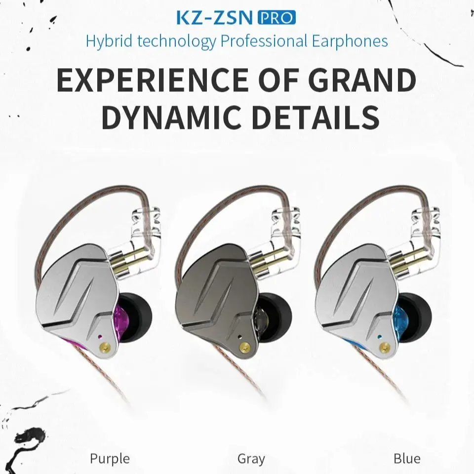 kz-zsn-pro-ハイブリッドテクノロジー搭載-プロ仕様hifiイヤホン、カスタマイズされた30095バランスドアーマチュアユニット採用で高音質