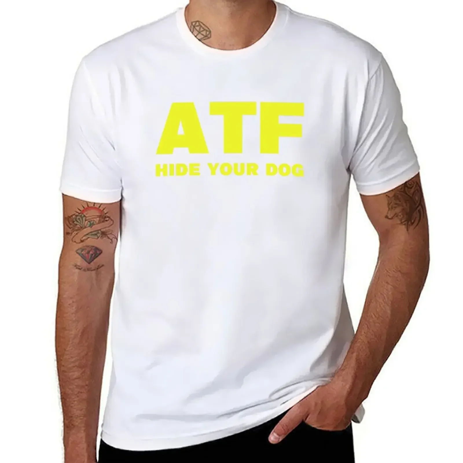 vintage clothes oversizeds sweat plain black t shirts men ATF Hide Your Dog Funny T-Shirt hot funny for men clothes manga style