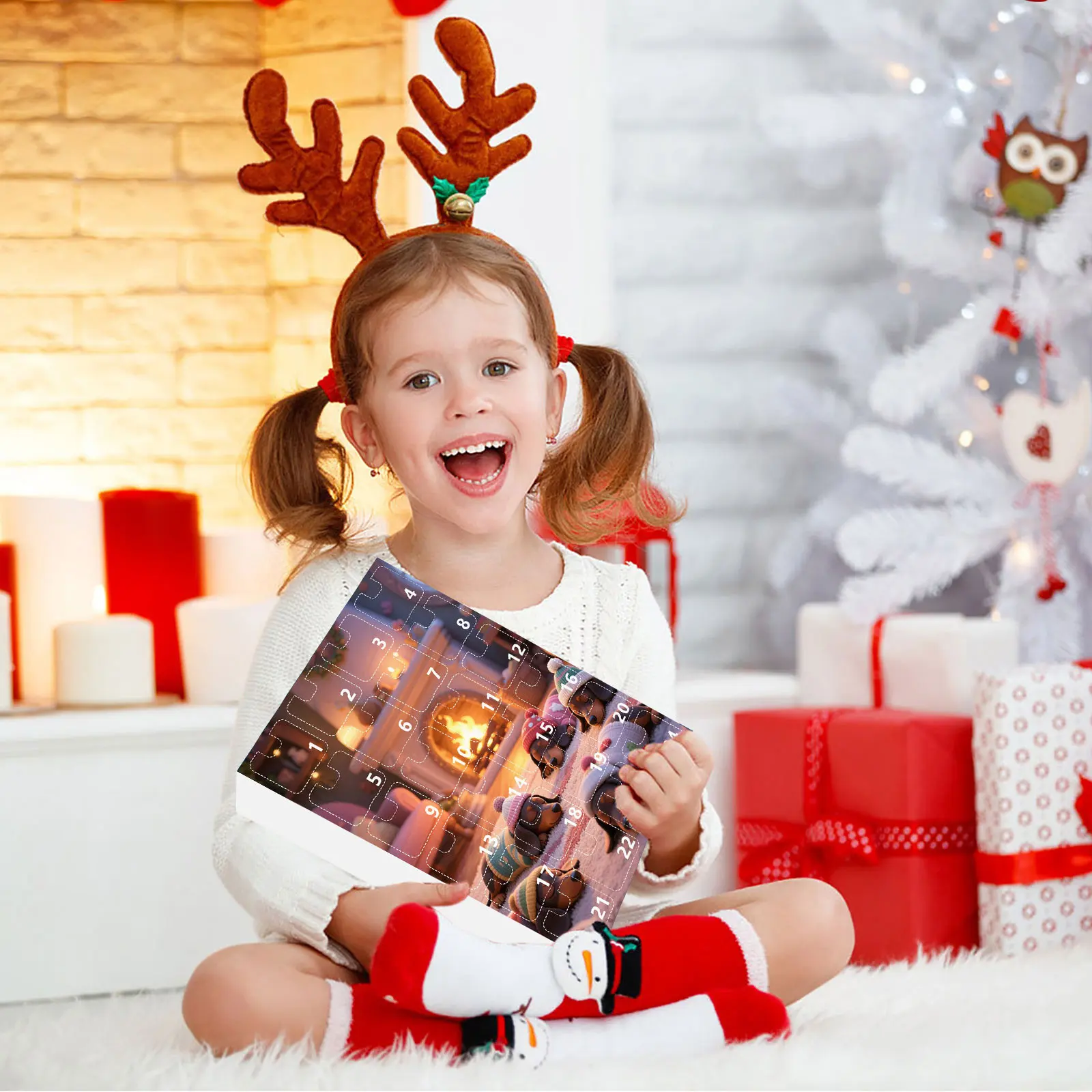 Christmas toys for 2025 Arrival Festival Calendar Christmas Tree Decoration Hanging Ornaments 2D Acrylic Cute toy for Kids