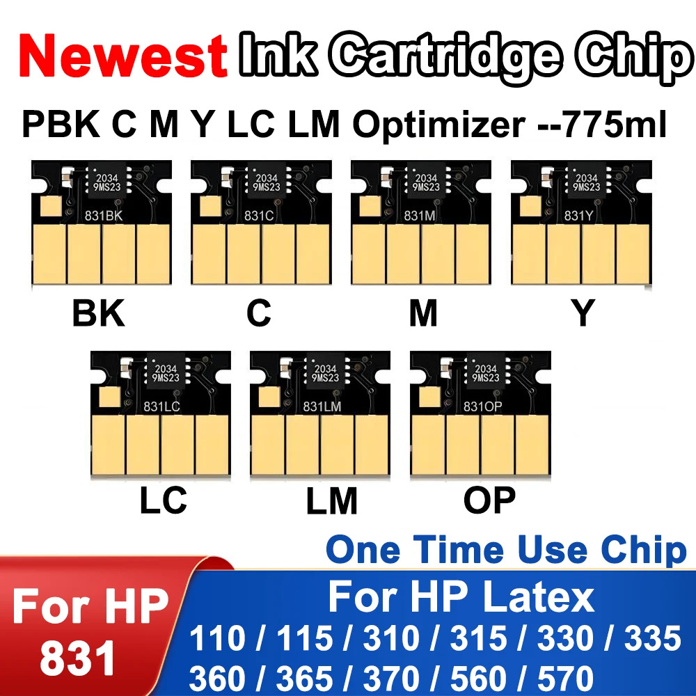 Newest Update Chip for HP 831 Ink Cartridge Chip For HP Latex 110 115 310 315 330 335 360 365 370 560 570 L360 L365 L330 Chips