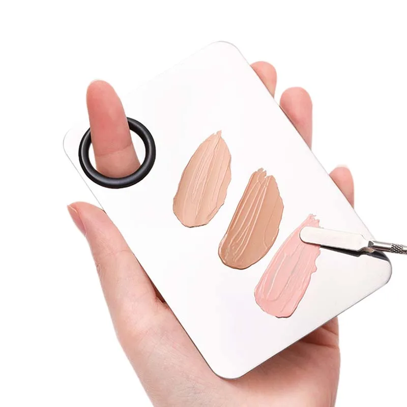 สแตนเลสแต่งหน้า Mixer Foundation อายแชโดว์แต่งหน้า Palette เล็บผสมแผ่นไม้พาย Rod แต่งหน้าเครื่องมือ