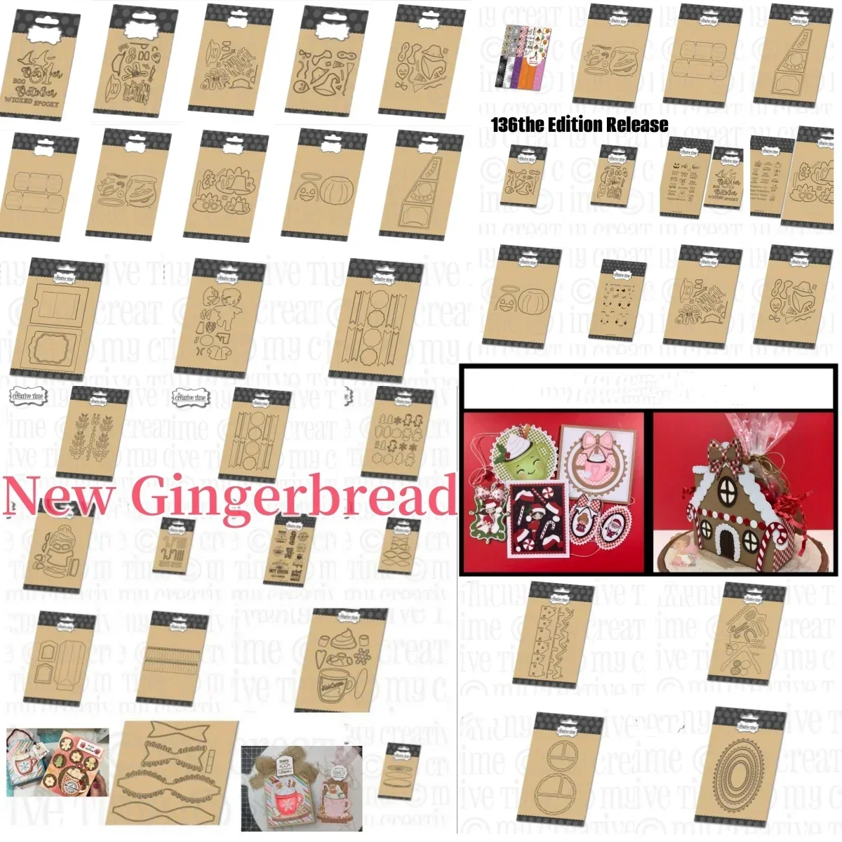 

Craft Clearance Gingerbread Cookies Die Stamp Collection New Cutting Dies for DIY Decorating Scrapbook Gift Card Album Embossing