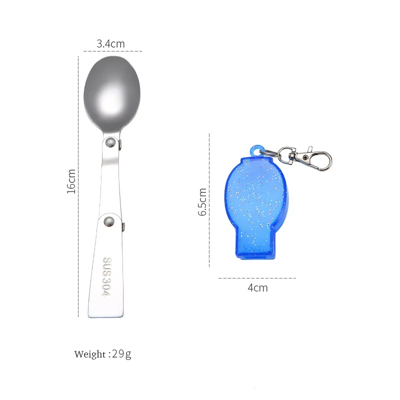304 składana łyżka ze stali nierdzewnej na zewnątrz podróżna zastawa stołowa przenośne sztućce widelec kempingowy piknik podróżujący gadżet