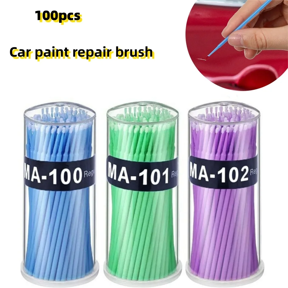 100 stücke Auto Detaillierung Pinsel Farbe Touch-up Einmalige Verwendung Automobil Stift Reinigung Stick Pinsel Mehrzweck Wattestäbchen