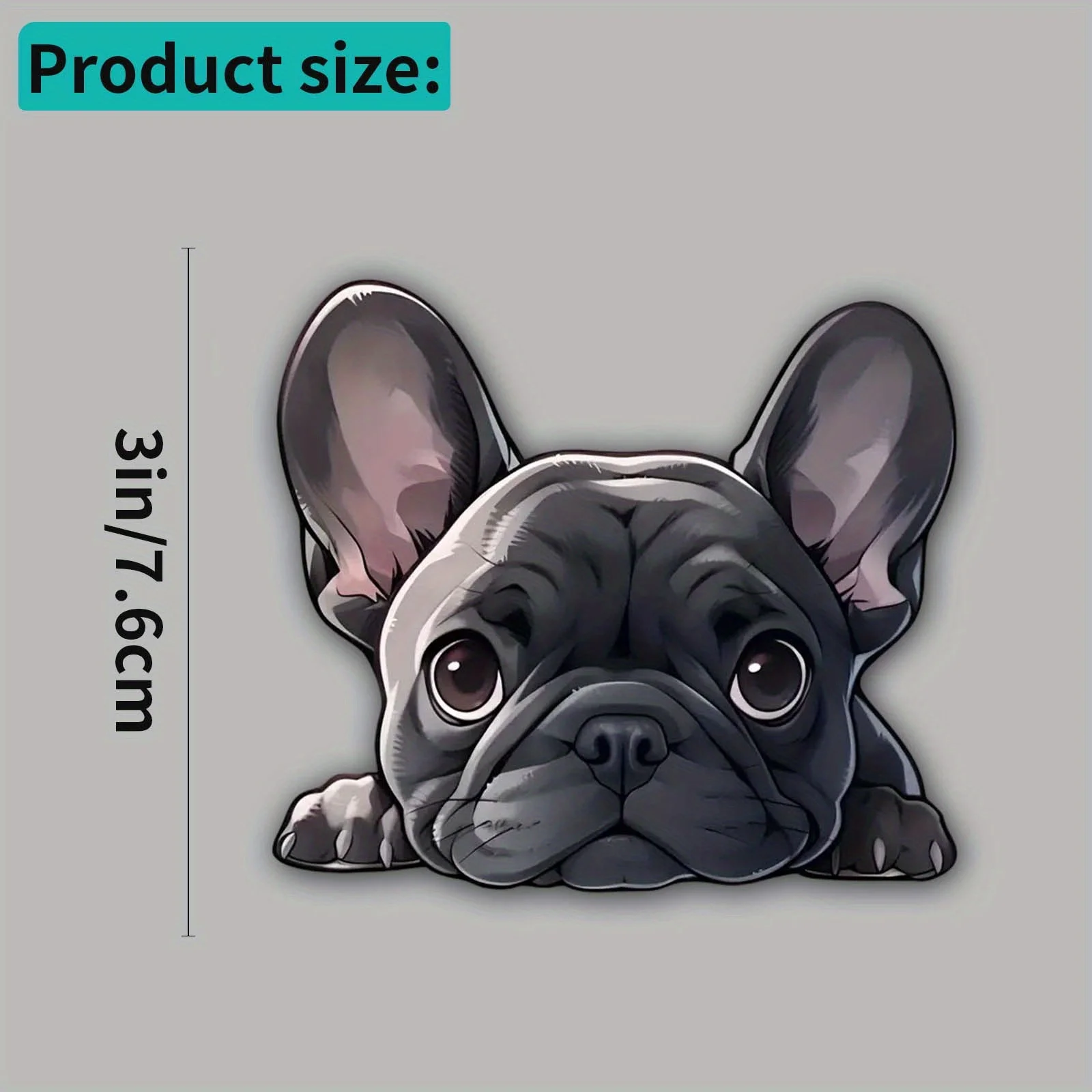 2D Flat Cute French Bulldog Vinyl Decal, 3 Inch Waterproof Matte Sticker for Cars, Laptops, Water Bottles, Motorcycles & Walls