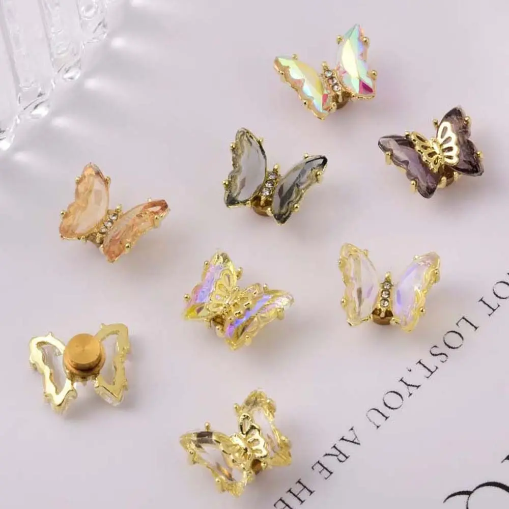 Spinning Butterfly accessori per Manicure decorazioni per unghie punte per unghie rotanti gioielli per unghie farfalla strass per unghie