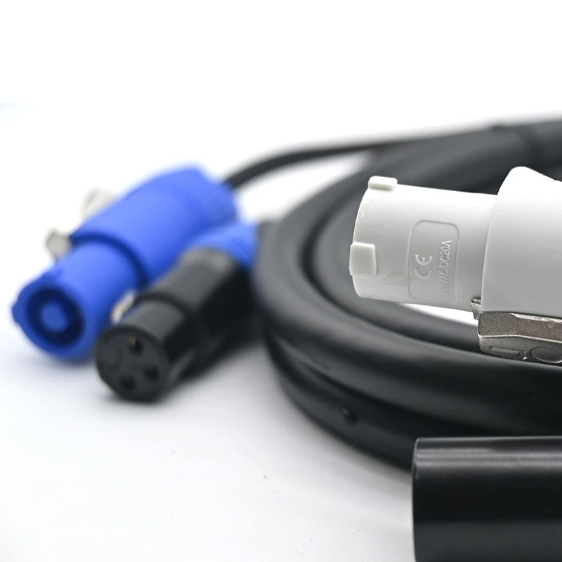 Heavy Duty 2.5mm Powercon/XLR Combi 3 x 2,5mm² Cable 1m 2m 3m 5m AC Power Signal Combo Kabel for DJ Stage Lighting