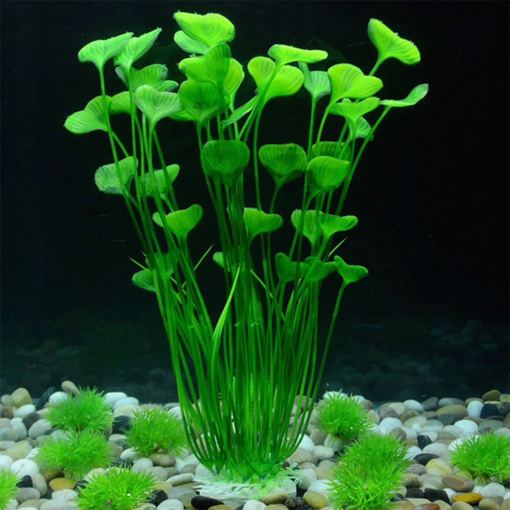 2pcs/set Freshwater And Saltwater Tanks Wide Application Artificial Aquarium Plants Attractive Green+2pcs