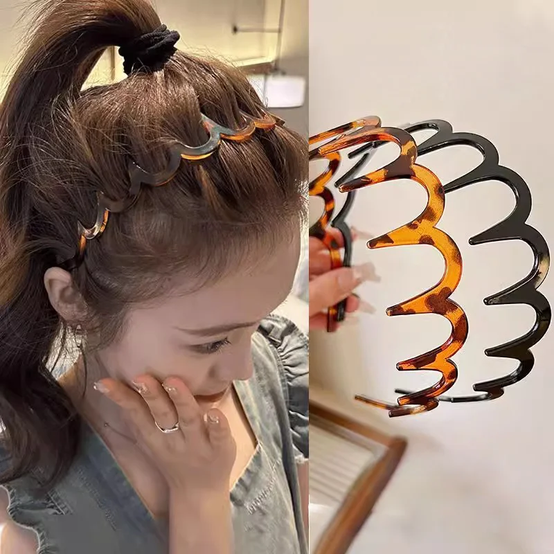 

Fashion Brown Acrylic Headband Big Size Tooth Hairband Sharks Tooth Hair Comb Hair Tiara Jewelry Headwear Gift for Girls Women