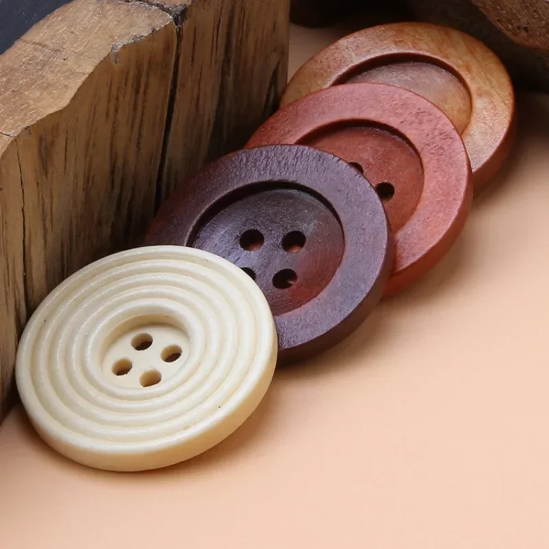 100pcs 9-34MM 4 Hole Wooden Buttons For Women's Cloths Sweater Children's Cloths Decorative Buttons Sewing Material Wholesale