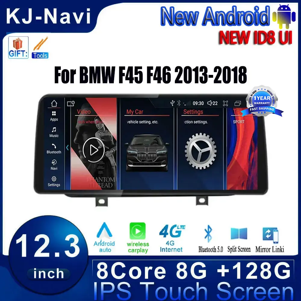 

For BMW F45 F46 2013-2018 BT GPS Navigation Stereo Radio Multimedia Player 12.3" Android 14 Wireless Carplay Auto Monitors