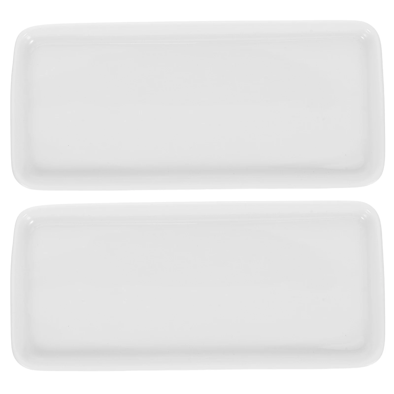 

2 Pcs Rectangular Tray Vassoio Decorativo Bianco Portacandele Rettangolare White Kosmetik Tablett Weiss Vaschetta Portaoggetti