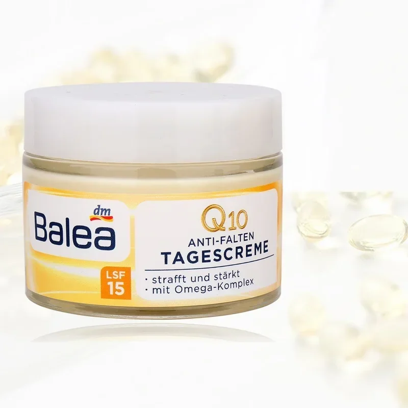 كريم النهار Balea Q10 المغذي العميق المضاد للتجاعيد، غني بمركب أوميغا، يوقظ إشراق الشباب للبشرة