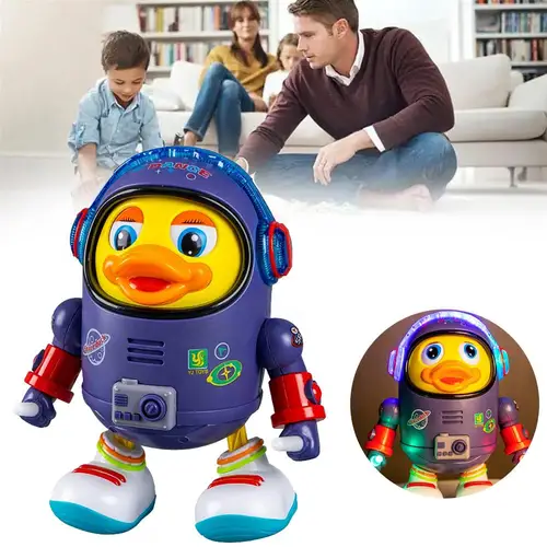 Imagen 2 del producto Juguete de pato para bebé, juguete interactivo Musical eléctrico con luces y sonidos, Robot de baile, elementos espaciales para bebés, regalos para niños