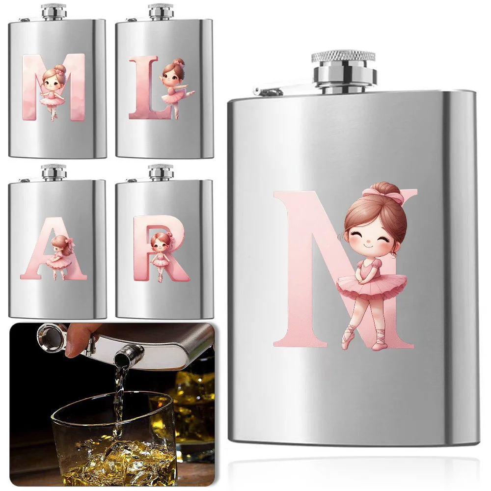 

Portable Metal Wine Jug Stainless Steel Leak Proof Wine Bottle Ballerina Girl Initial Name 26 Letters Pattern