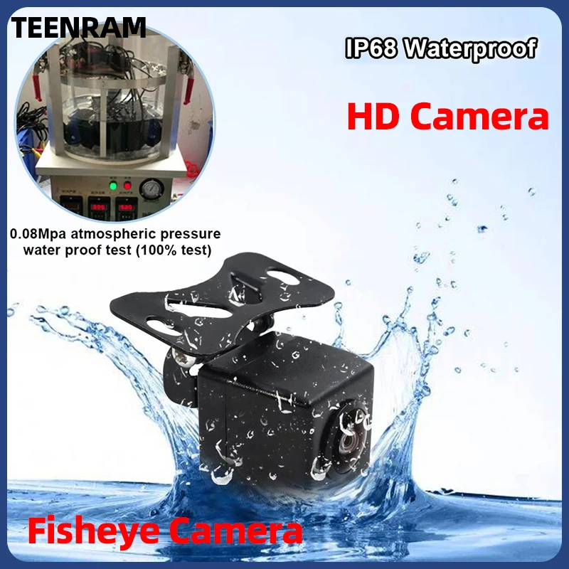 TEENRAM Car Rear View Reverse Camera Parking Monitor 720P 180 Degree Horizontal Wide Rear View Camera Angle HD Fish eye Lens