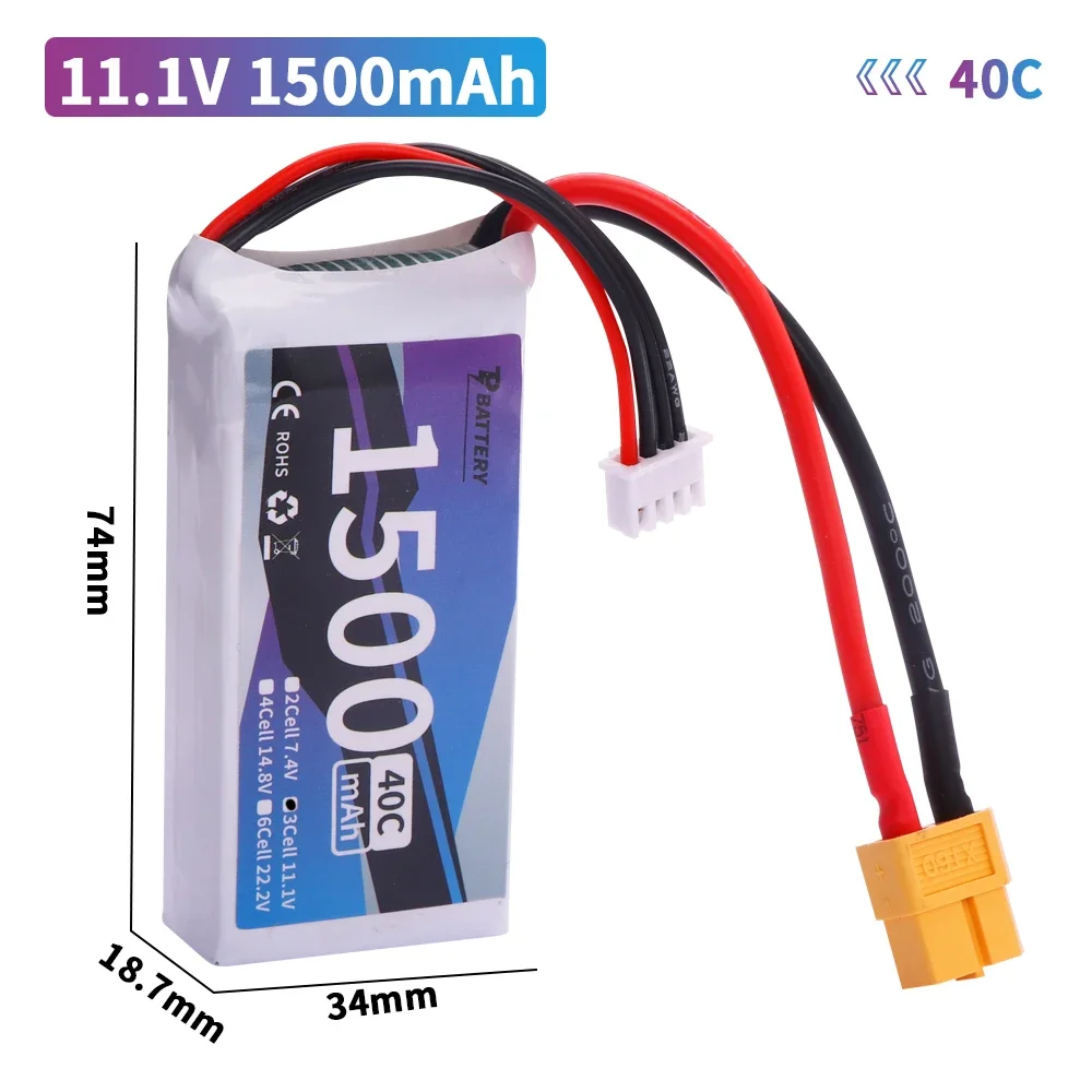 3S 11.1V 1500mAh LiPo Battery T/XT60/JST Plug for Rc Car Helicopter Airplane 11.1V Rechargeable Lipo Battery For WLtoys V950