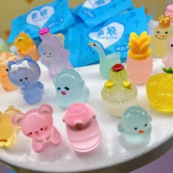 Mini Animal Figurines Glow In Dark Cartoon Toys Individual Package Kids Gift Surprise Toy Cute Collectible Figures Set