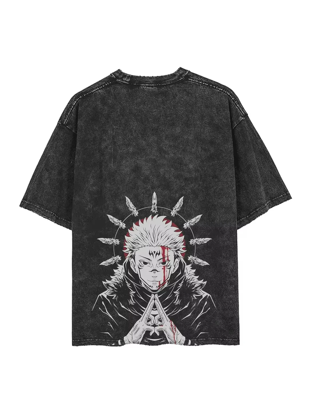 

Harajuku Ryomen Sukuna Anime Jujutsu Kaisen Vintage Washed T-Shirt Cotton Men Streetwear Women Short Sleeve Unisex Y2k