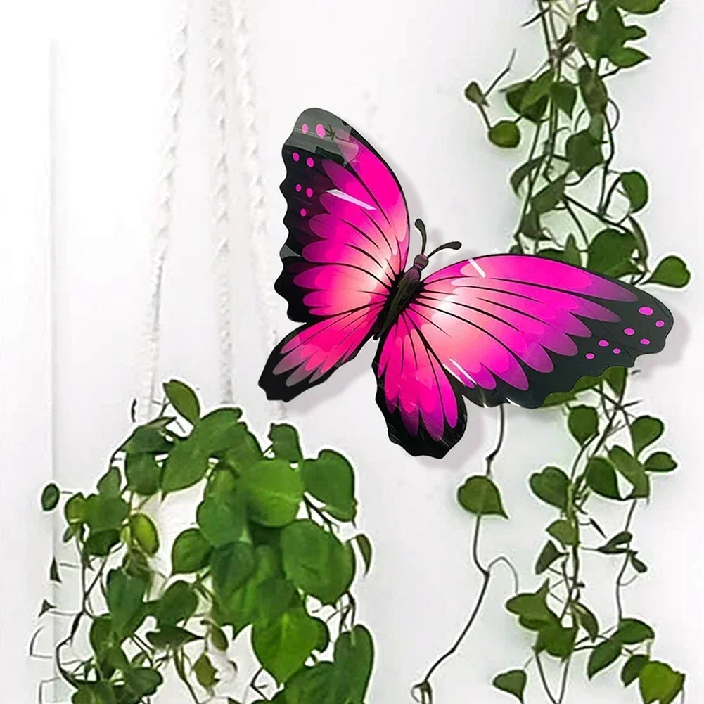 Naklejki Motyl Naklejka ścienna PVC 26 * 40 cm 3d Stereo Duży rozmiar Wysokiej jakości do dekoracji łazienek w salonie