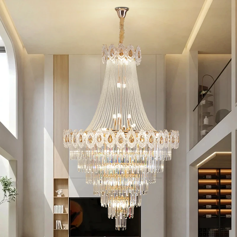 

Modern Ceiling Led Crystal Chandelier Home Decoration Living Room Bedroom Villa Duplex Staircase Chandelier Lighting Fixtures