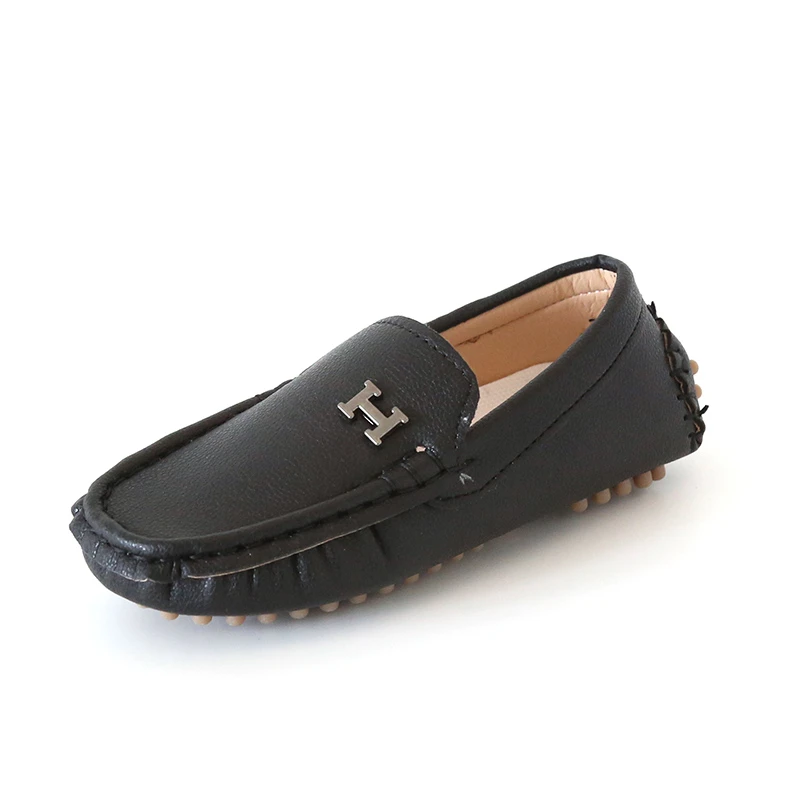 Size 21-35 Kids Shoes Boys Loafers 2024 Children Slip-on Shoes Girls Toddler Boy Flat Leather Shoes Black, Brown