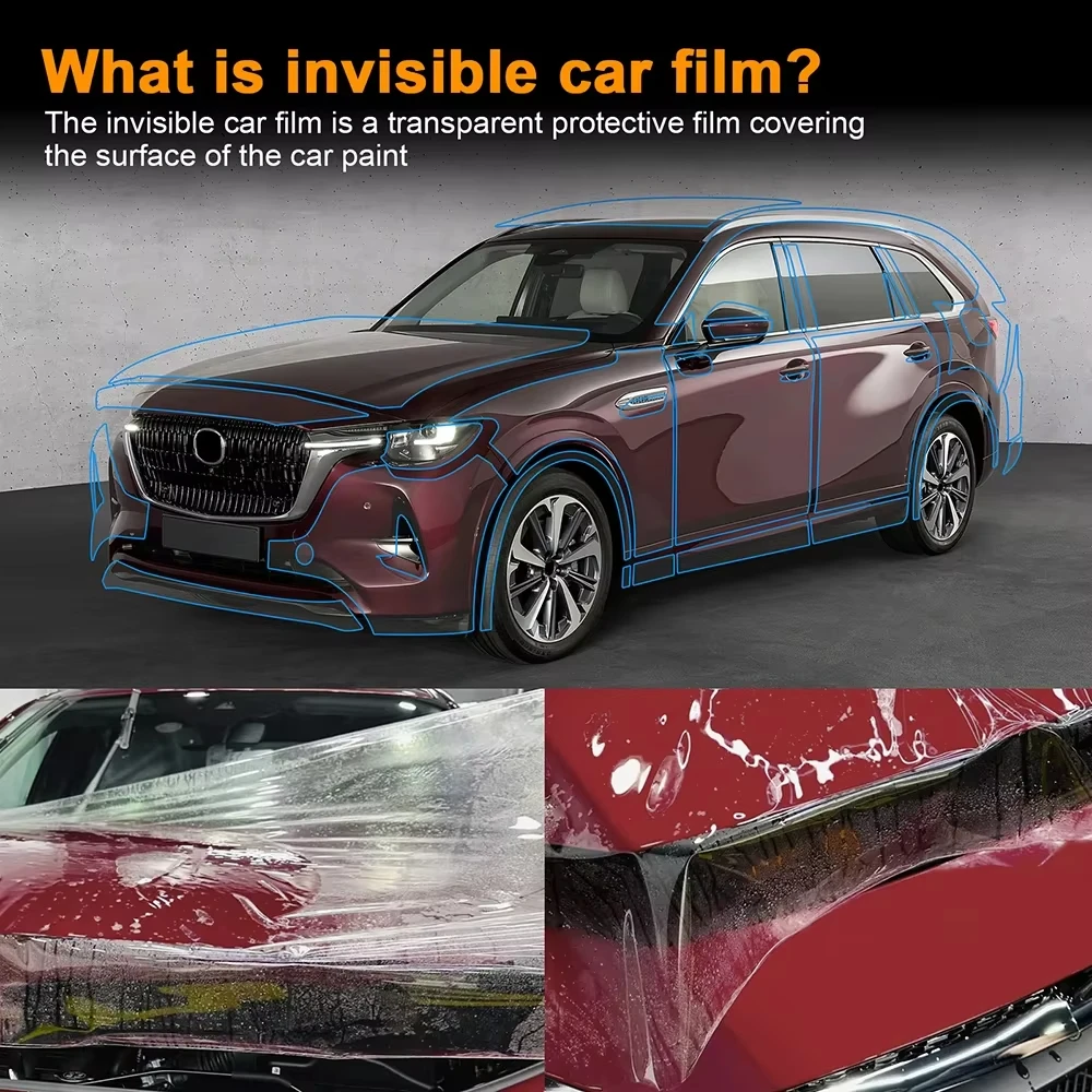 8.5Mil TPU Bumper Hood Paint Protection Film For Mazda CX-80 2025-UP Pre-cut PPF Kit Clear Bra Car Body Anti-Scratch Resistant