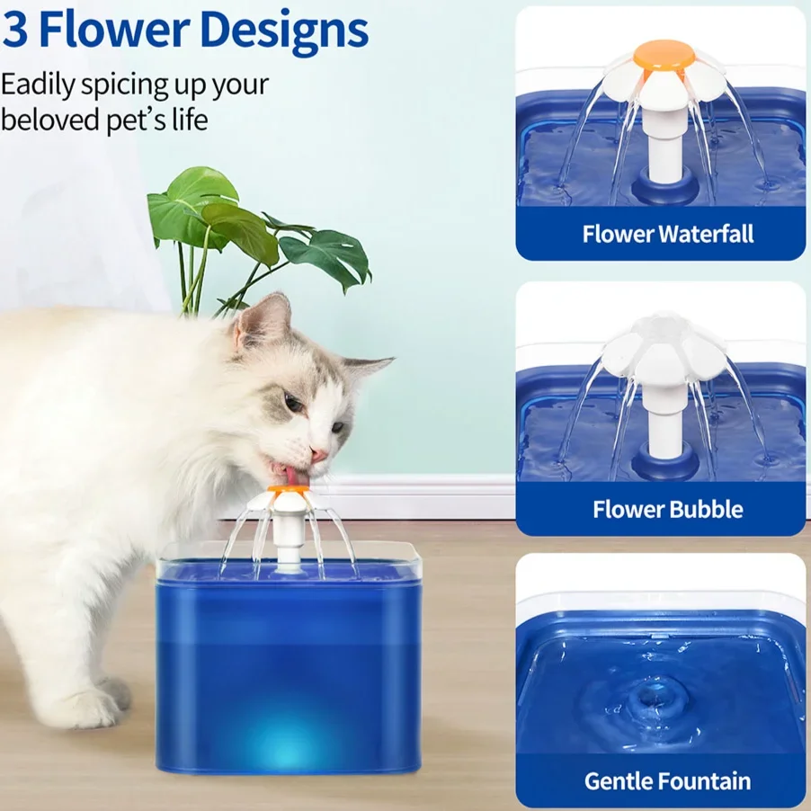 2L Wireless Cat Water Fountain Auto Sensor Drinking Fountain For Cats Drinker Recirculate Filtrin Pet Water Dispenser Accessorie