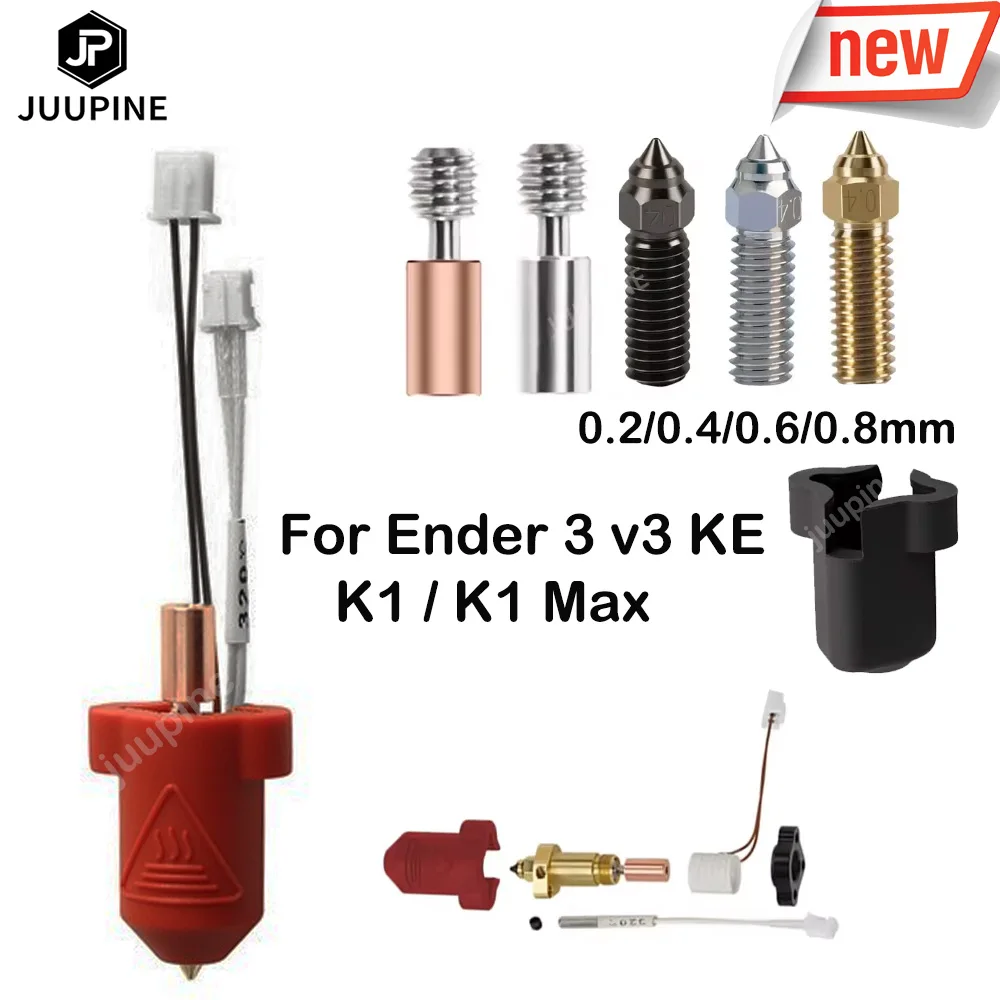 For Creality K1 Hotend K1 Max Nozzle Kit Ceramic Heating Block Nozzle Extruder High Speed For Creality Ender 3 V3 KE Hotend