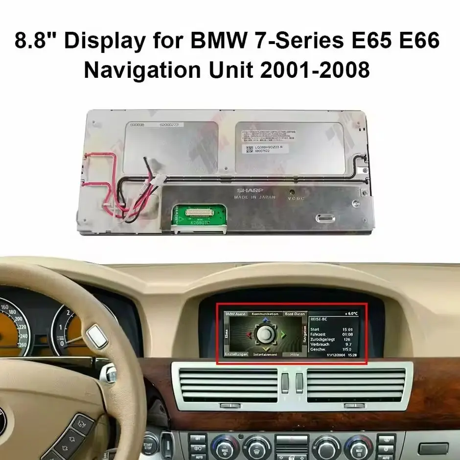 

8,8-дюймовый ЖК-дисплей для приборной панели BMW E90/E91, E60/E61, E63/E64, E65/E66, E70/E71 X5 CIC CCC CID