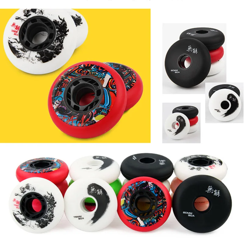 88A to 90A 72 76 80 mm Roller Slalom Sliding Inline Skates Wheels for FSK Street Driveway Road Racing Free Skating For SEBA