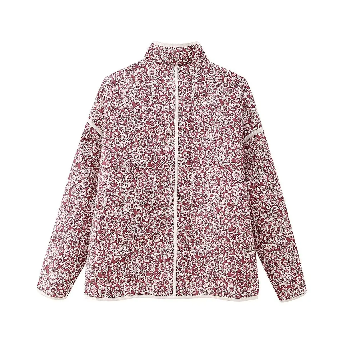 2025 Autumn Printed Thin Pocket Decorative Cardigan Cotton Jacket Women's Top