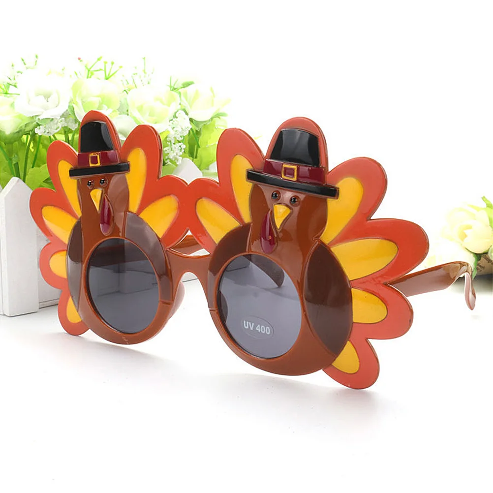 2 szt. Śmieszne okulary z kogutem, okulary na imprezę z okazji Święta Dziękczynienia, akcesoria do kostiumu, gładka tekstura, elastyczne nóżki, solidna konstrukcja