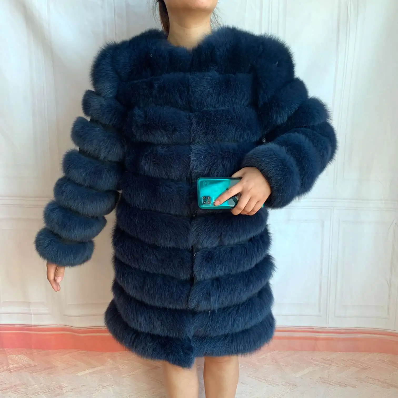 NEW 4in1 Real Fox Fur Long Coat Winter Coat for Women Jackets Vest Winter Outerwear Women Fox Fur Coat High Quality Fur Clothes