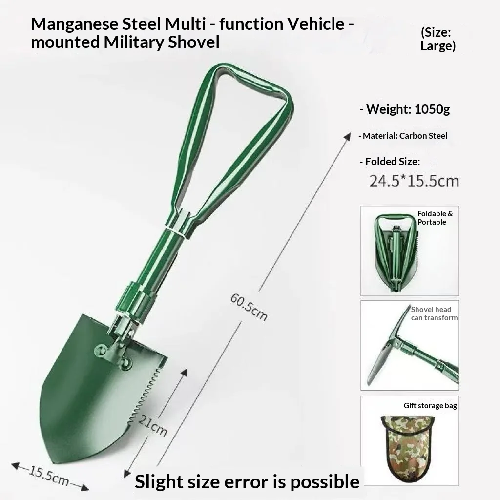 Portable Folding Shovel Multi-Functional Small Size Engineer Shovel Durable Steel Pickaxe for Outdoor Camping Survival Kit