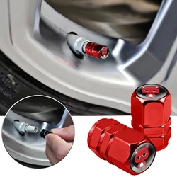 4PCS/Set New Style Fashion Car Metal Emblem Auto Wheel Tire Valve Stem Caps Cover DustProof Anti-Theft Car Styling Accessories