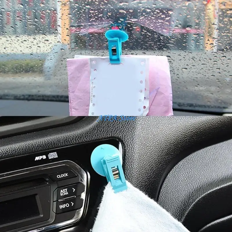 

U13C Suction Cup Receipt Holder Suction Ticket Clip Simple Installs for Car Interior