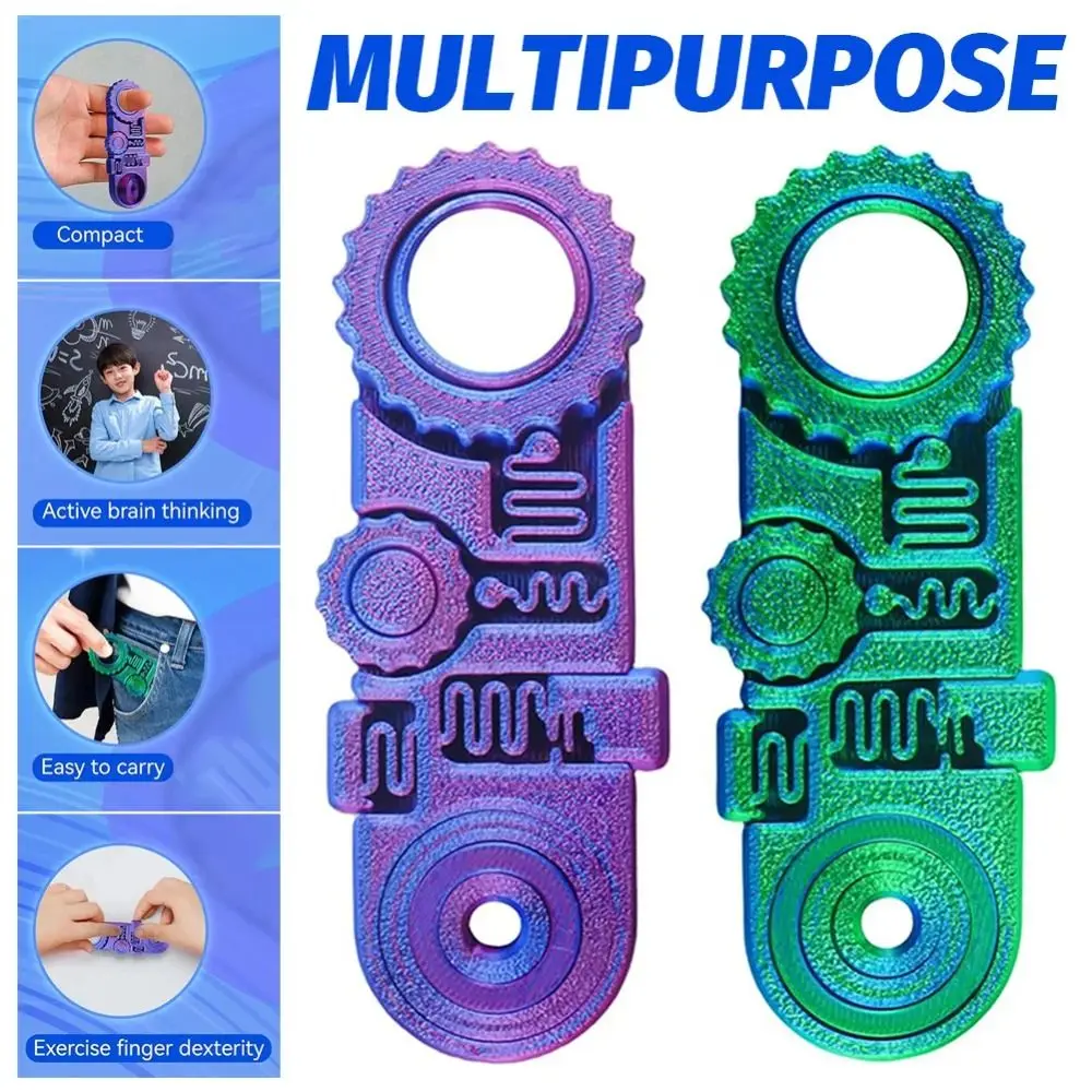 5-in-1 Fingertip Gyro Mechanical Spinning Top 3D Printing Hand Spinner Gearwheel PLA 360° Roatating Spring Gear Chain Gyroscope