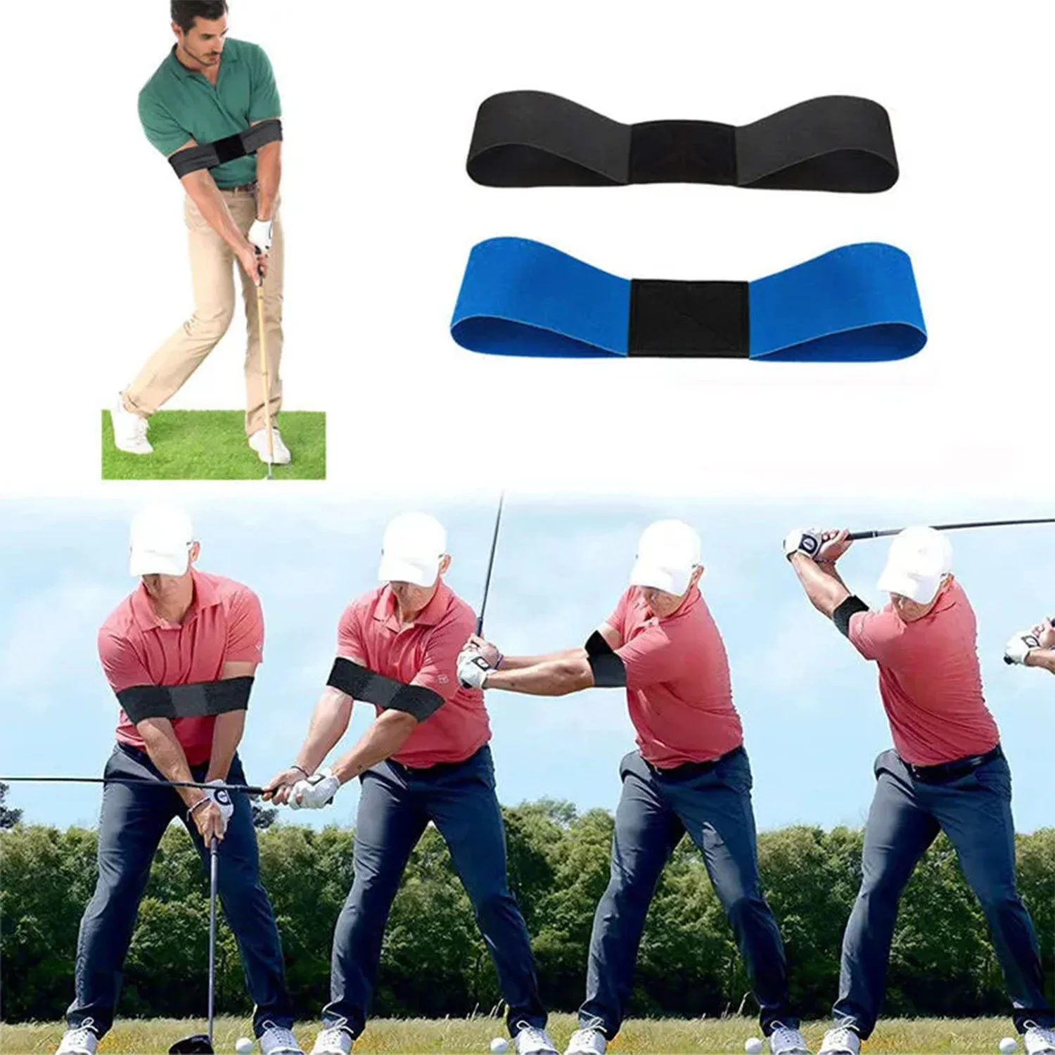 Golf Swing Trainer Posture Corrector Band for Beginners Arm Hand Motion Exercise Tension Elastic Fitness Equipmengolf accessorie