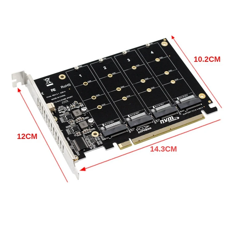 PCIE X16 NVME M.2 RAID Expansion Card PCI-E To SATA 20 Ports JMB585 Chip Adapter Card For ASUS Hyper M.2X16