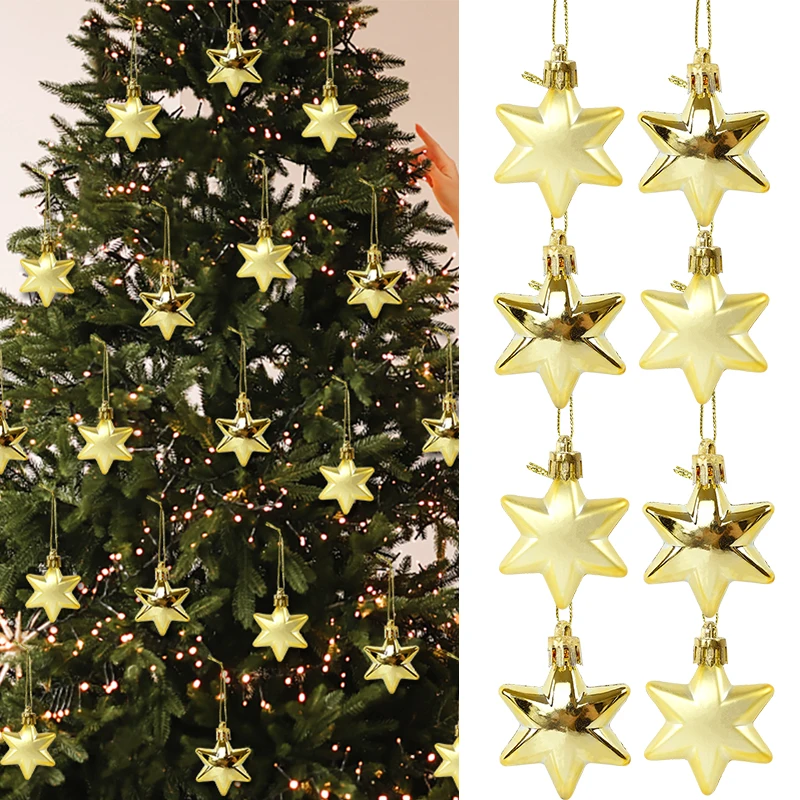 12 teile/schachtel Weihnachten Kugeln Ornamente Weihnachten Baum Hängende Dekoration Herz Stern Kugeln Anhänger Für Weihnachten Wohnkultur Neue Jahr Noel