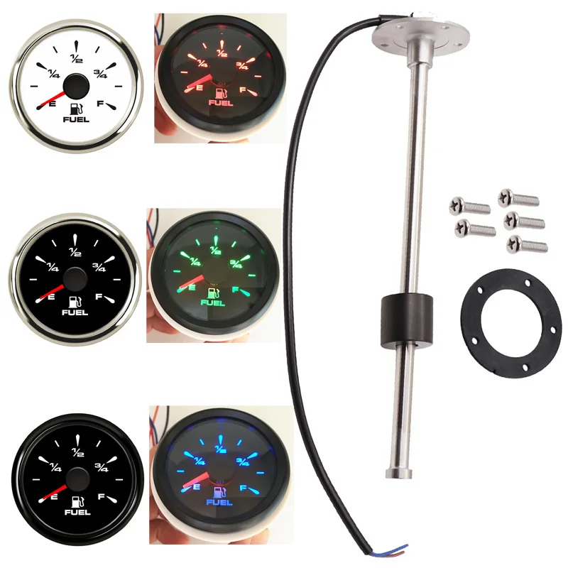 Auto 52mm Fuel Level Gauges 10-180 0-190ohm 240-30ohm Fuel Level Sensors 100 150 200 250 300 350 450mm Senders for Car Boat Bus