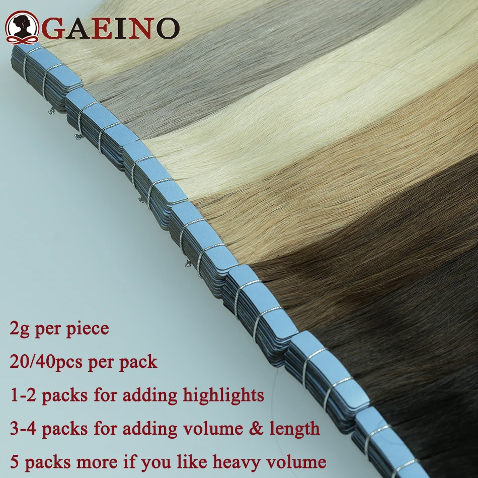 Straight Tape In Hair Extensions Human Hair Balayage Highlight Color Skin Weft Tape Ins Natural Hair For Women 2G/Pc 40G/20Pcs