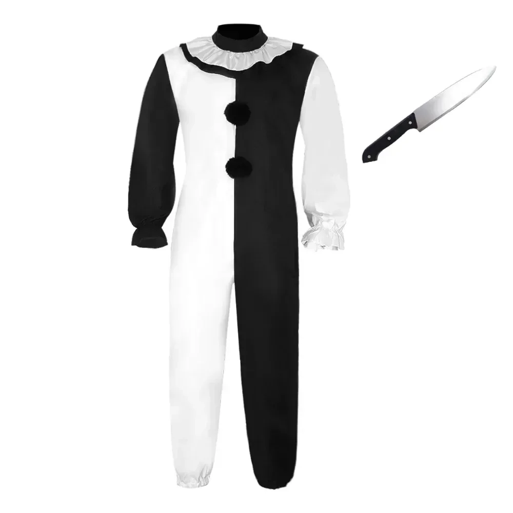 

Terrifier Art Clown Cosplay Costume Joker Disguise Jumpsuit Girls Fancy Dress Up Horror Dress Suit Halloween Carnival Party
