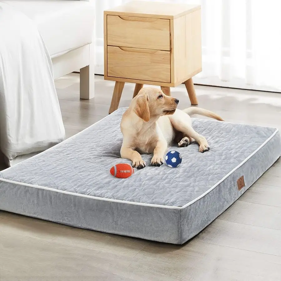 

Orthopedic Big Dog Beds Large Sized Dog, Waterproof Extra Large Dogs Bed with Removable Washable Cover, MultiNeedle Quilting Do