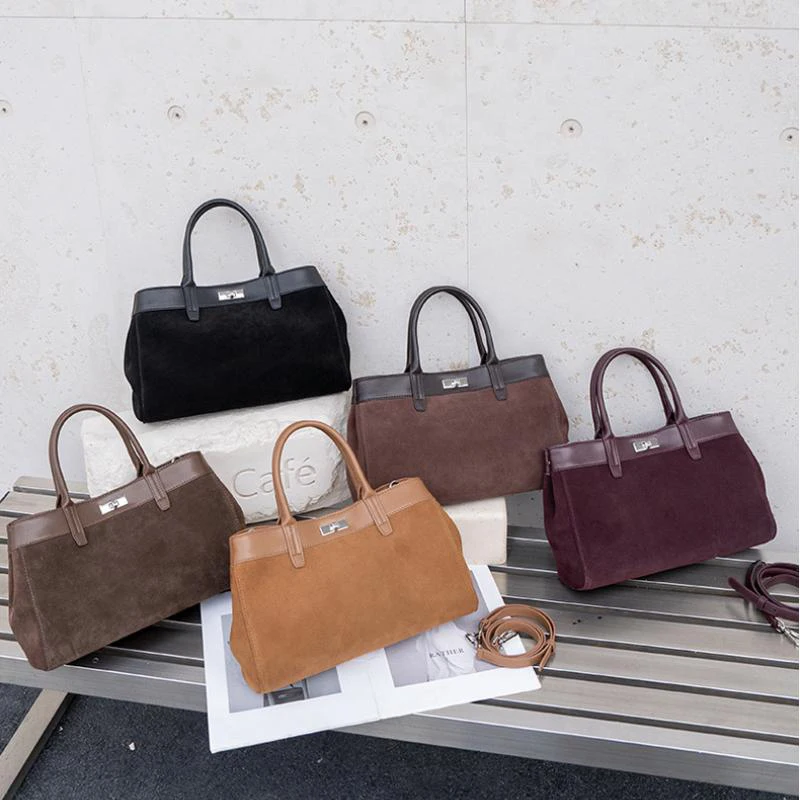 

Женская сумка через плечо из матовой яловой кожи, роскошный дизайн с замком, регулируемая сумка через плечо, многослойная большая сумка-портфель