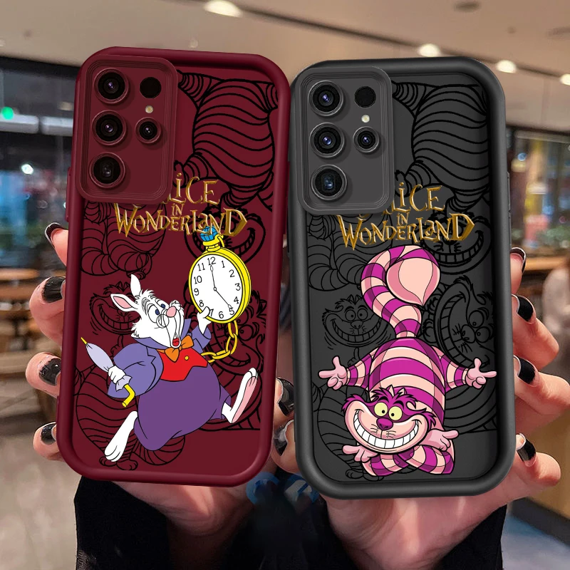 Disney Alice In Wonderland Art For Samsung Note 20 S24 S23 S22 S21 S20 Ultra Plus FE A25 A23 A22 A15 A31 5G Eye Ladder Funda